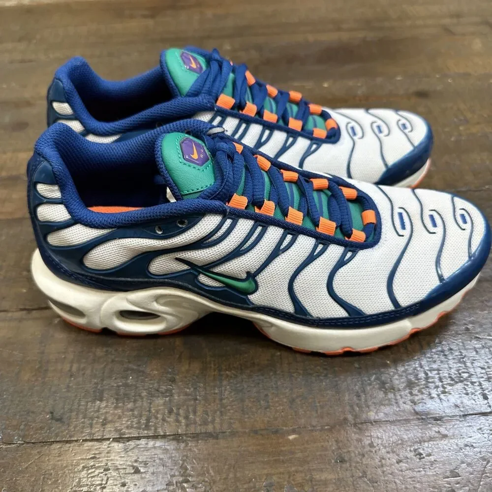 Nike Air Max Plus TN Tuned Air Youth 5.5Y Blue White Orange Sneakers